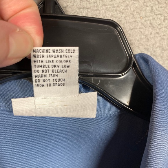 Alfred Dunner Jacket Women 18W Butterfly Embroidered Blue Button Up Grandma‎ - Picture 7 of 10